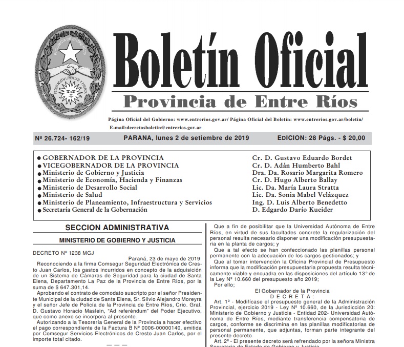 Boletin Oficial 6 9 19