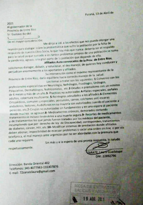 Nota Autoconvocados