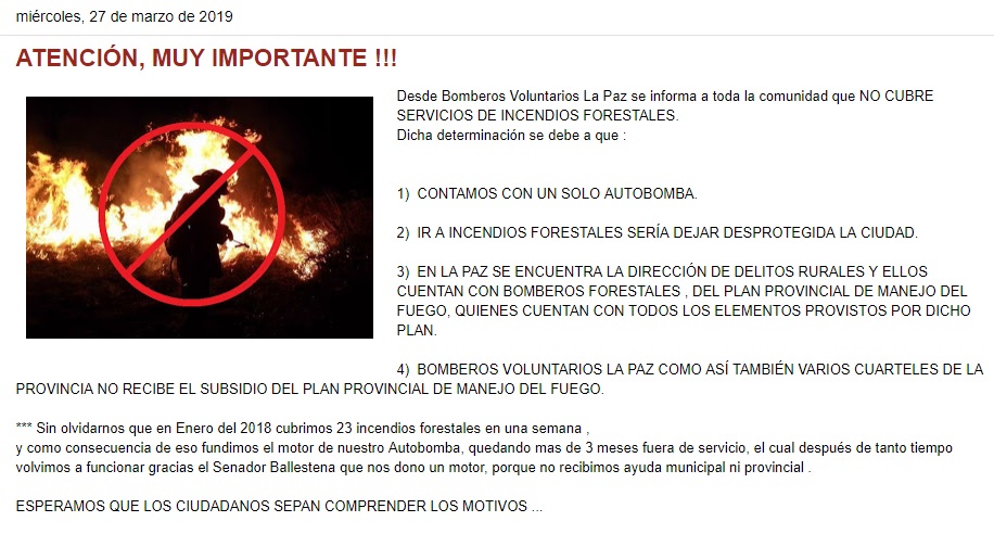comunicado brysu incendios forestales