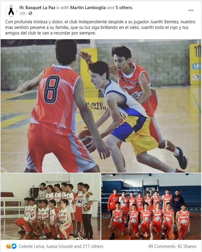 condolencias ifc basquet