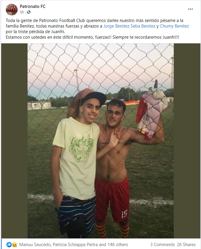 condolencias patronato fc