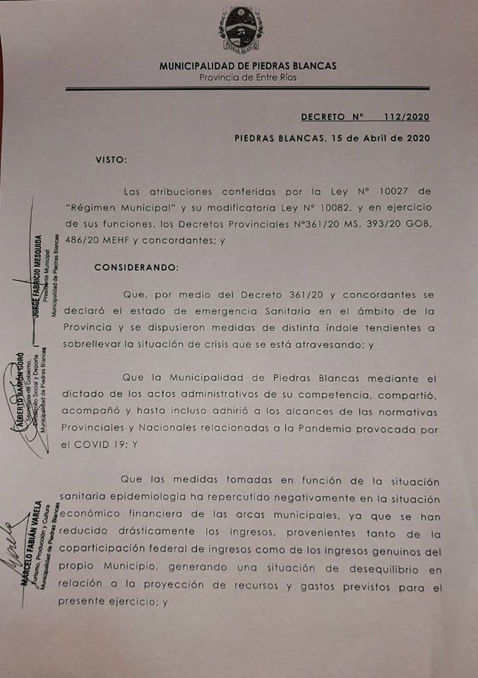decreto piedras blncas emergencia sanitaria y economica 1