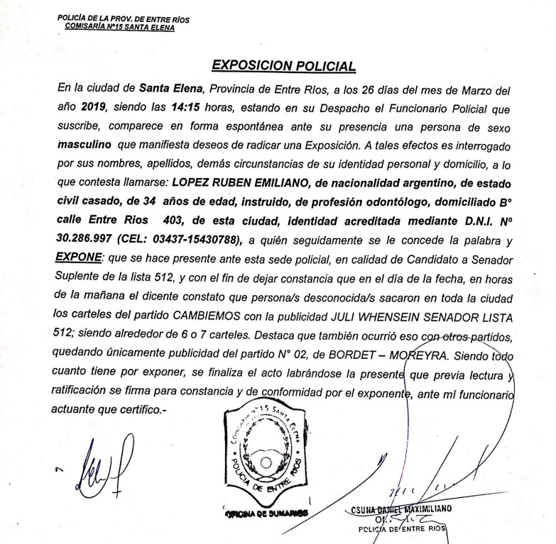 exposición policial